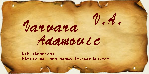 Varvara Adamović vizit kartica